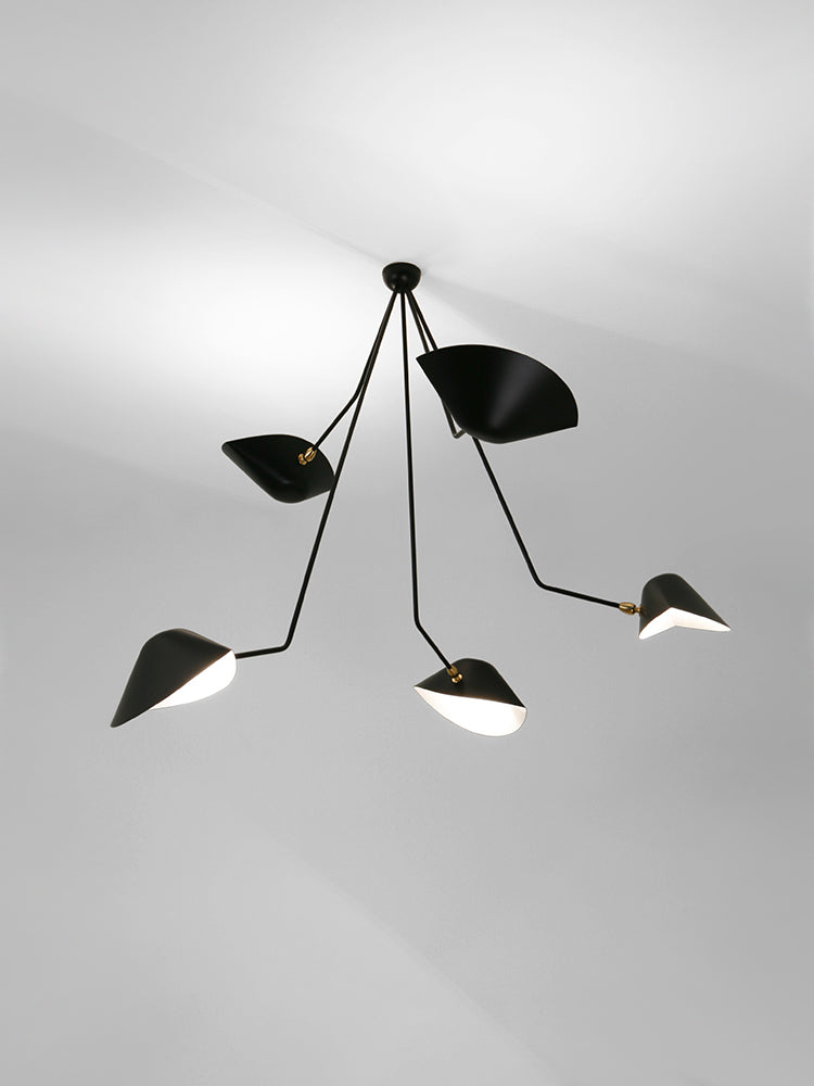 Ceiling lamp “Spider” 5 still angled arms
