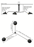 Ceiling lamp 3 rotating arms