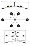 Ceiling lamp 6 rotating arms