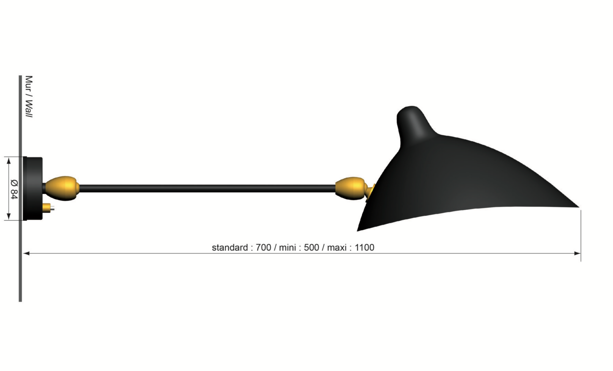 Sconce 1 arm 2 swivels