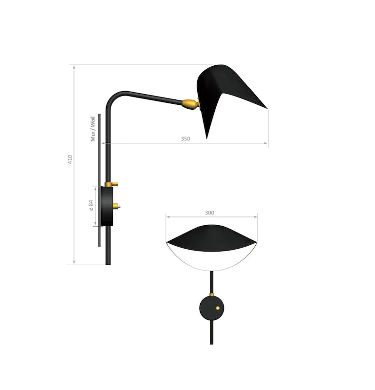 Small bed side sconce “Antony” round case