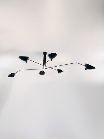 Ceiling lamp 6 rotating arms
