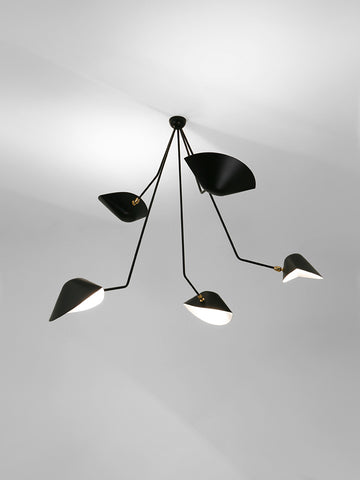 Ceiling lamp “Spider” 5 still angled arms