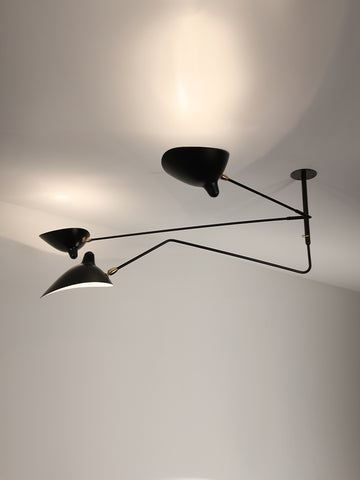 Ceiling lamp 2 still arms & 1 curved rot