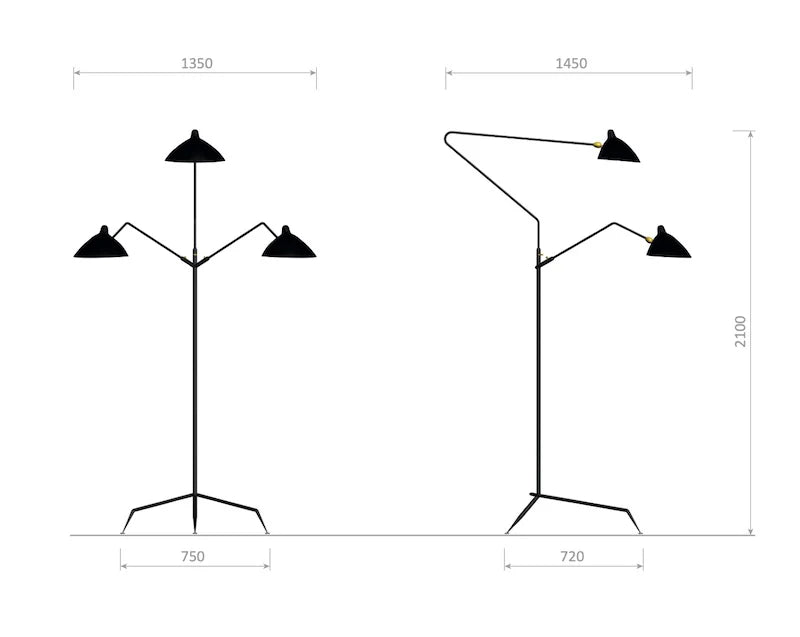 Standing lamp 3 arm